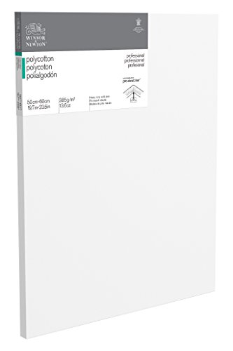 Winsor & Newton 6206027 Professional Keilrahmen aus Baumwollmischgewebe, 385 g/m², 3-fach grundiert, mittlere Körnung, ideal für die Ölfarben und Acrylfarben - 50x60cm von Winsor & Newton