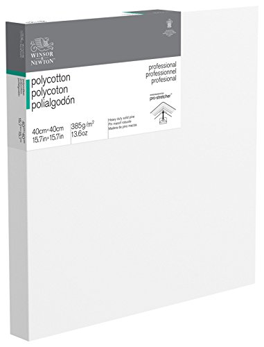 Winsor & Newton 6206054 Professional Keilrahmen Deep Edge aus Baumwollmischgewebe, 385 g/m², 3-fach grundiert, mittlere Körnung, ideal für die Ölfarben und Acrylfarben - 40x40cm von Winsor & Newton