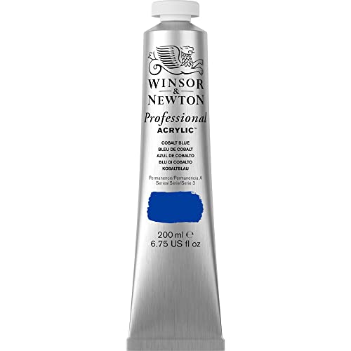 Winsor & Newton 8840452 Professional Acrylfarbe in Künstlerqualität, hohe Farbbrillanz & Deckkraft, Archivqualität, 200ml Tube - Kobaltblau von Winsor & Newton