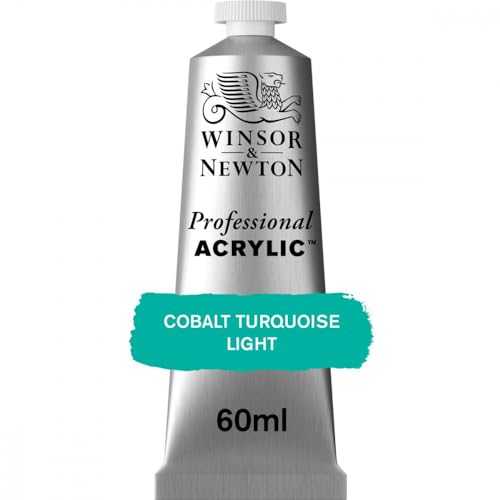 Winsor & Newton 8840454 Professional Acrylfarbe in Künstlerqualität, hohe Farbbrillanz & Deckkraft, Archivqualität, 60ml Tube - Kobalttürkis Hell von Winsor & Newton