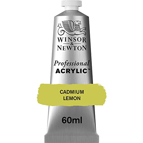 Winsor & Newton 8840457 Professional Acrylfarbe in Künstlerqualität, hohe Farbbrillanz & Deckkraft, Archivqualität, 60ml Tube - Kadmiumgelb Zitron von Winsor & Newton