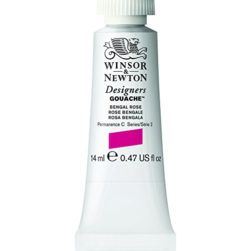 Winsor & Newton 8840534 Designer Gouache - Bengalisch Rosa, 14ml Tube - matte deckende Gouachefarben, Ideal für Gouachemalerei, Brillante, lichtechte Farben mit großer Deckkraft von Winsor & Newton