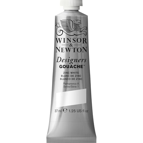 Winsor & Newton 8840592 Designer Gouache - Zinkweiß, 37ml Tube - matte Gouachefarben, Ideal für Gouachemalerei, Brillante, lichtechte Gouache Farben mit großer Deckkraft von Winsor & Newton