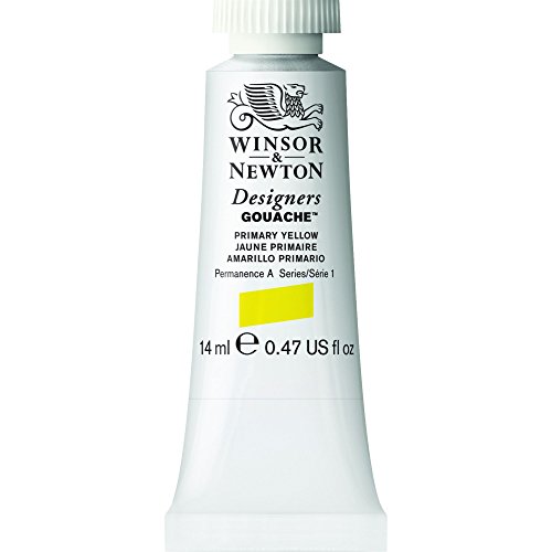 Winsor & Newton 605527 Designer Gouache - Primärgelb, 14ml Tube - matte deckende Gouachefarben, Ideal für Gouachemalerei, Brillante, lichtechte Farben mit großer Deckkraft von Winsor & Newton