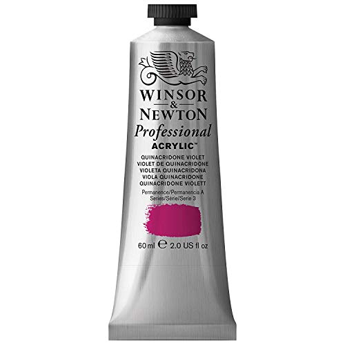 Winsor & Newton 2320550 Professional Acrylfarbe in Künstlerqualität, hohe Farbbrillanz & Deckkraft, Archivqualität, 60ml Tube - Quinacridone Rotviolett von Winsor & Newton