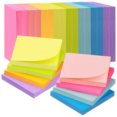 Winter Shore Sticky Notes Bunt in Leuchtenden Farben (24er-Packung) - Verschiedene Haftnotizen Klebezettel - Notizzettel Klebend zum Erinnern & Organisieren - Haftnotizen Klein - Großpackung von Winter Shore