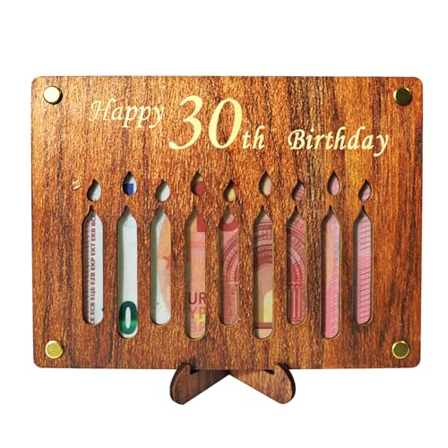 30 Geldgeschenke Geburtstag Frauen Männer- Happy Birthday - Kreatives Geschenke zum 30 Geburtstag Geldgeschenke Verpackung Geburtstagskarte aus Holz Geburtstag Tischdeko von Winwild