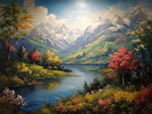 5D DIY Diamond Painting Erwachsene Berge Wolken Diamond Painting Kits, Diamond Painting Kinder, Crystal Art Stickerei Kreuzstich Home Wall Décor, Geschenke für Frauen Weihnachtsdeko 30x20cm t-3984 von Wionheng