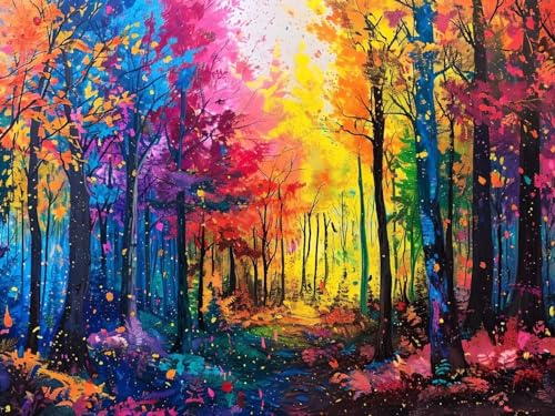 5D DIY Diamond Painting Erwachsene Waldfarbe Diamond Painting Kits, Diamond Painting Kinder, Crystal Art Stickerei Kreuzstich Home Wall Décor, Geschenke für Frauen Weihnachtsdeko 30x20cm t-3764 von Wionheng