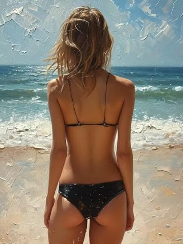 5D Diamond Painting Mädchen-Bikini Diamant Painting Bilder, Diamond Painting Erwachsene Groß XXL 30x40cm, Diamant Malerei Strass Stickerei Set für Wandeko Wohnzimmer, Weihnachten Geschenk A-5130 von Wionheng