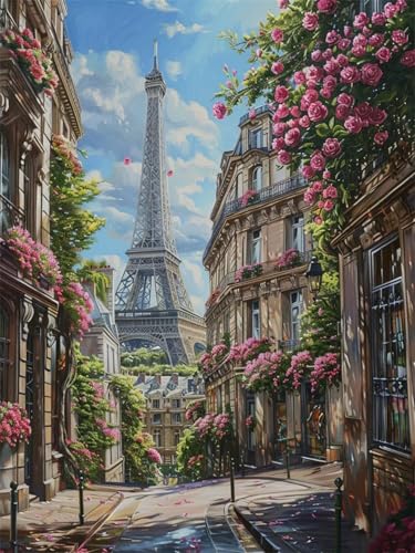 Malen Nach Zahlen Erwachsene Paris Malen Nach Zahlen Landschaft Malen Nach Zahlen ab 7 8 9 10 Jahre Mädchen Geschenk, Paint by Numbers Groß Leinwand, 3 Pinsel und Acryl Farben Wanddeko 100x150cm t-88 von Wionheng