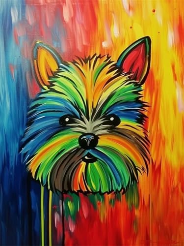 Malen Nach Zahlen Erwachsene Tier Malen Nach Zahlen Hund Malen Nach Zahlen ab 7 8 9 10 Jahre Mädchen Geschenk, DIY Paint by Numbers Groß Leinwand, 3 Pinsel und Acryl Farben Wanddeko 50x70cm t-1074 von Wionheng