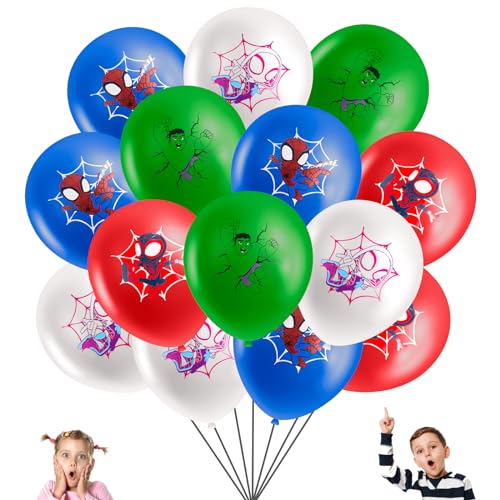 30 Stück Spidey Luftballon Geburtstag Deko Themed Kindergeburtstag Deko, Luftballon Party Deko Geburtstag, Latexballon Bedruckte Set, Kindergeburtstag Party Supplies für Jungen Mädchen von Wirhaut