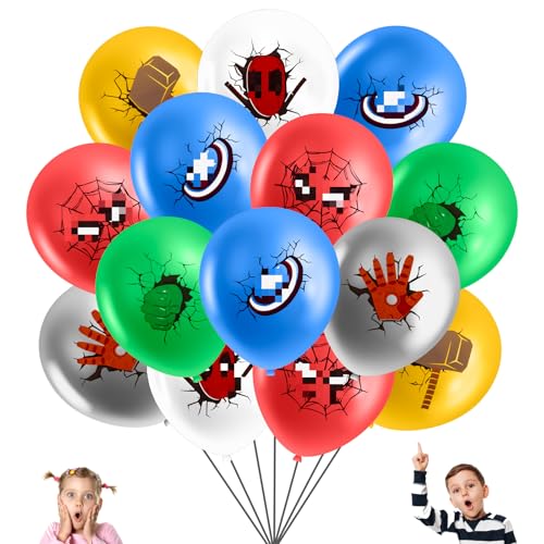 Superhelden Luftballon Geburtstag Deko, 15 Stück Geburtstag Deko Kindergeburtstag Deko, Kindergeburtstag Happy Birthday Latex Ballon Party Supplies Deko Junge Mädchen von Wirhaut