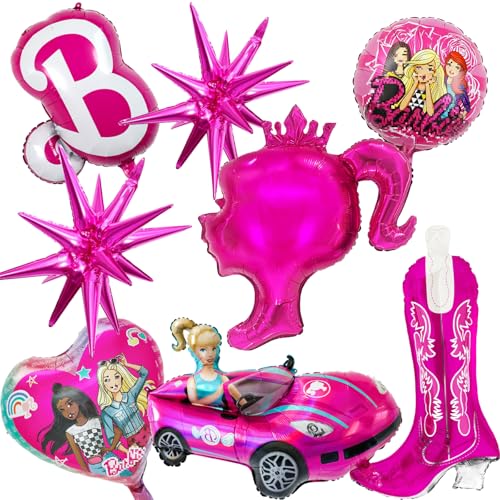 Pink Foil Luftballon, 8PCS Pink Princess Ballon, Foil Balloons Birthday Decoration, Pink Girls Foil Balloons Party Set, Barb Princess Party Supplies for Children Party Decoration Balloons von Wirhaut