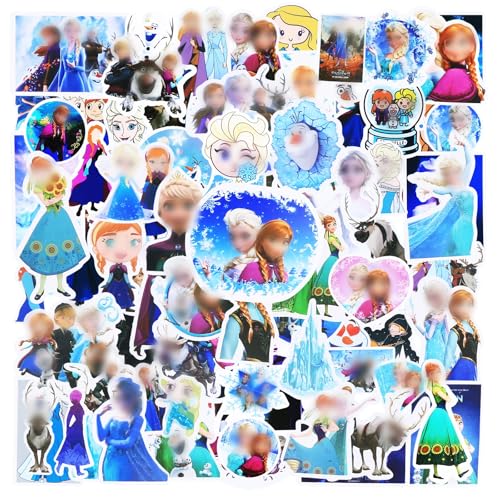 Aufkleber 100 Stück Cartoon Princess Sticker Kinder Set, El sa Sticker Jungen Mädchen, Vinyl Aufkleber Wasserfeste, Kinder Graffiti Aufkleber, Sticker für Laptop Skateboard Scrapbook Trinkflasche von Wirhaut