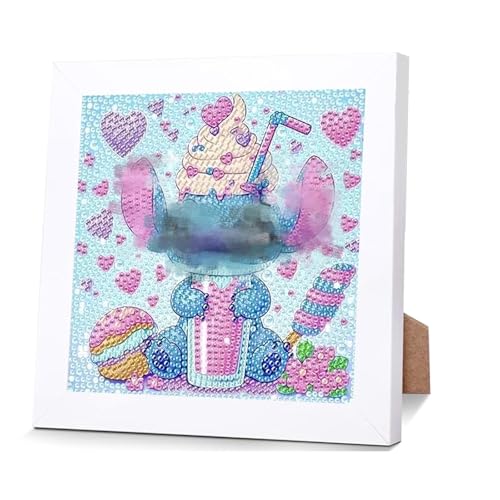 Wirhaut Diamond Painting Kinder, 5D Diamond Painting mit rahmen, 18 x 18cm Diamond Painting Set für Kinder Erwachsene, DIY Diamantmalerei Cartoon Mosaikherstellung für Home Wand Deko von Wirhaut