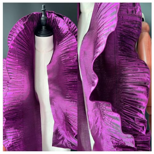 Wisafory 10 Meter Rüschen Spitzenborte Organza Rüschenstoff Plissee Chiffon Tüll Rüschen Trim Spitzenbordüre Spitzenbesatz zum Nähen Dekorative Zubehör für Kleid Tasche Trimmen Handwerk Lila von Wisafory