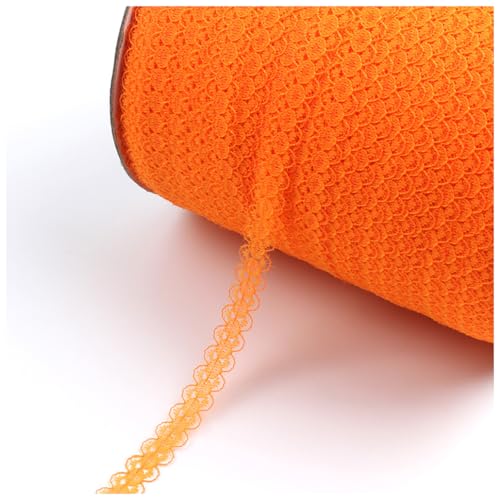 Wisafory 10 Yards Spitzenband Spitzenbesatz Dekoband Spitzenbänder Spitzenborte Spitze Stoff Band zum Basteln Spitzenband Dekoration für Kleidung Scrapbooking Geschenkbox Orange von Wisafory