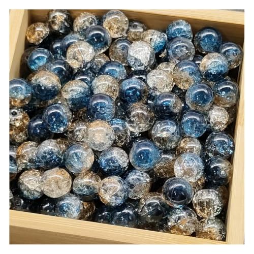 Wisafory 100 Pcs Craquelé-Glasperlen 10 mm Kristallglasperlen runde Abstandshalter Glasperlen lose Perlen für Bastelarbeiten Ohrringe Halsketten Armbänder Schmuckherstellung Dunhuang Farbe von Wisafory