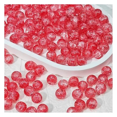 Wisafory 100 Pcs Craquelé-Glasperlen 10 mm Kristallglasperlen runde Abstandshalter Glasperlen lose Perlen für Bastelarbeiten Ohrringe Halsketten Armbänder Schmuckherstellung Kolorit von Wisafory