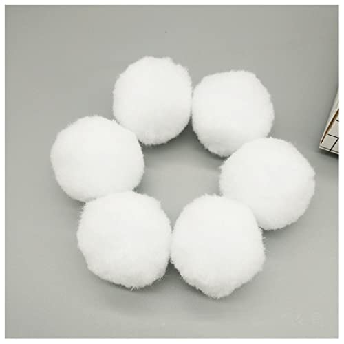 Wisafory 100 Stück 50 mm Groß Pompons Bunte Pom Poms Plüsch Pompom Bälle Bunt Bommeln Plüschbälle Flauschigen Pompons zum Basteln Pom Poms für Handwerk Herstellung, Hobby Supplies Weiß von Wisafory