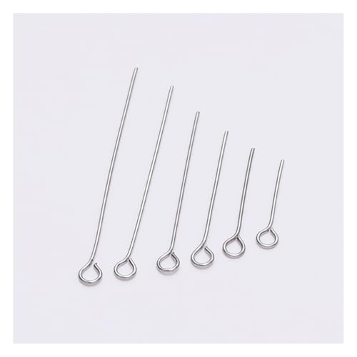 Wisafory 100 Stück Ösennadeln Kettelstifte Nietstifte mit offener Öse Gemischte Größe Edelstahl Nadeln Kopf Pins Perlenstifte für DIY Schmuck Zubehör Ohrring Schmuckherstellung 15mm von Wisafory