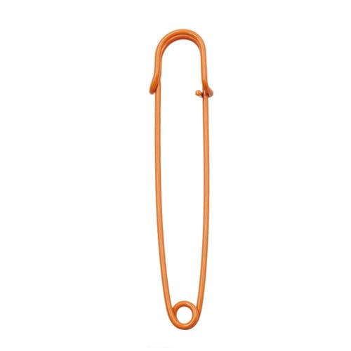 Wisafory 15 Stück Große Sicherheitsnadeln Set 75mm Metall-Sicherheitsnadeln Sicherheit Pins Bunt Safety Pins für Teppich Decken DIY-Handwerkskunst Kleidung Schals Leder Leinwand Orange von Wisafory