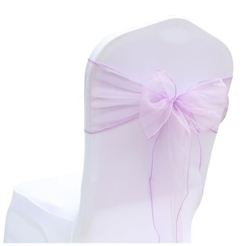 Wisafory 15 Stück Stuhlschleifen Organza Stuhl Schärpe Schleife Band Stuhlhussen Stuhl Organza Schleifenband Dekoration für Hochzeit Zeremonie Event Feier Party 18 x 275 cm Hellviolett 15 Stück von Wisafory