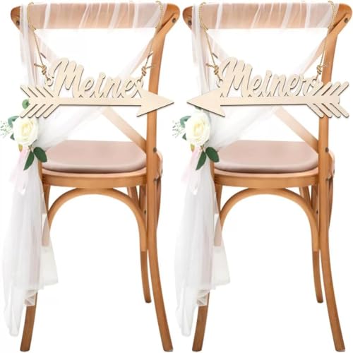 Wisafory 2 Stück Stuhlschilder Hochzeit Meine & Meiner Stuhlschilder Holz Braut und Bräutigam Holzschild Schriftzug aus Holz für Wand Foto Requisiten Hochzeitsdekoration Jahrestag Deko Wisafory 2 Stück Stuhlschilder Hochzeit Meine & Meiner Stuhlschilder Holz Braut und Bräutigam Holzschild Schriftzug aus Holz für Wand Foto Requisiten Hochzeitsdekoration Jahrestag Deko von Wisafory