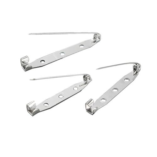 Wisafory 200 Stück Broschennadeln Sicherheitsnadeln Safety Pin Metall Brosche Pins Sichere Verschlussspange Brosche Zurück Sicherheit Verschluss Brooch Pins für Schmuck und Handarbeiten 30mm von Wisafory