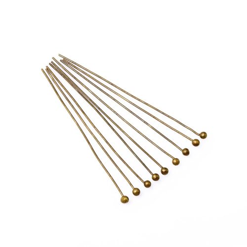 Wisafory 200 Stück Kugelkopf Pins Kugelkopfstifte Messing Ball End Headpins Head Ball Pins Schmuck Kopfnadeln Pin für DIY Schmuckherstellung Ohrringe Armbänder Halsketten Ketten Bronze 0.5 * 16mm von Wisafory