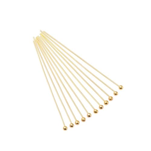 Wisafory 200 Stück Kugelkopf Pins Kugelkopfstifte Messing Ball End Headpins Head Ball Pins Schmuck Kopfnadeln Pin für DIY Schmuckherstellung Ohrringe Armbänder Halsketten Ketten Gold 0.5 * 16mm von Wisafory