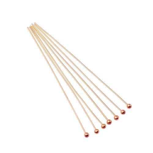 Wisafory 200 Stück Kugelkopf Pins Kugelkopfstifte Messing Ball End Headpins Head Ball Pins Schmuck Kopfnadeln Pin für DIY Schmuckherstellung Ohrringe Armbänder Halsketten Ketten KC-Gold 0.5 * 20mm von Wisafory