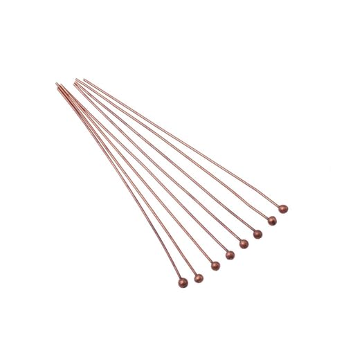 Wisafory 200 Stück Kugelkopf Pins Kugelkopfstifte Messing Ball End Headpins Head Ball Pins Schmuck Kopfnadeln Pin für DIY Schmuckherstellung Ohrringe Armbänder Halsketten Ketten Rote Bronze 0.5*20mm von Wisafory