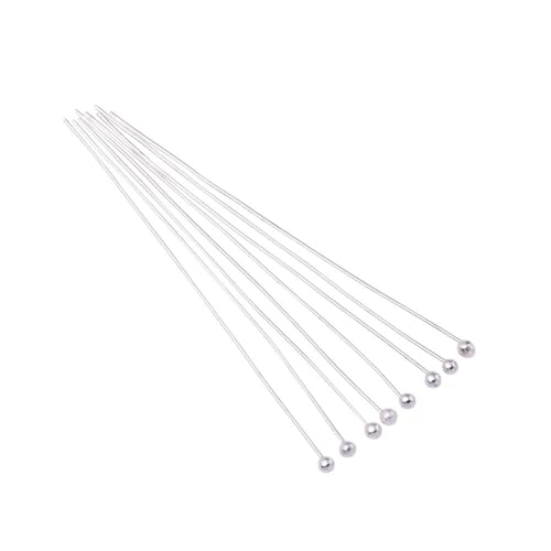 Wisafory 200 Stück Kugelkopf Pins Kugelkopfstifte Messing Ball End Headpins Head Ball Pins Schmuck Kopfnadeln Pin für DIY Schmuckherstellung Ohrringe Armbänder Halsketten Ketten Silber 0.5 * 20mm von Wisafory