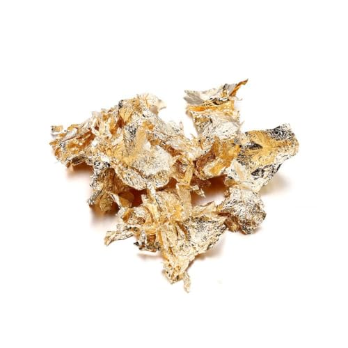 Wisafory 3 Packs Blattgold Flocken Goldfolie Blattgoldblätter Papier Dekorfolie für DIY Basteln Künstlerbedarf zum Vergolden Malerei Schmuckherstellung Möbeldeko und Nagelkunst Gold 15g von Wisafory