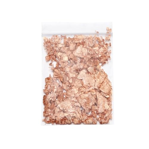 Wisafory 3 Packs Blattgold Flocken Goldfolie Blattgoldblätter Papier Dekorfolie für DIY Basteln Künstlerbedarf zum Vergolden Malerei Schmuckherstellung Möbeldeko und Nagelkunst Roségold 15g von Wisafory