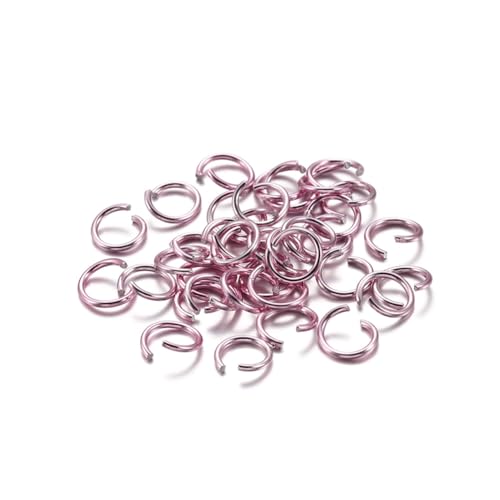 Wisafory 300 Stück Bunte Offene Biegeringe Ösen Binderinge Reparatur Ringe Schmuckherstellung Ringe Verbindungsringe Aluminium für DIY Halskette Ohrringe Armbänder Schmuckteile Hellrosa 10mm von Wisafory