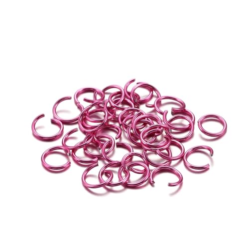 Wisafory 300 Stück Bunte Offene Biegeringe Ösen Binderinge Reparatur Ringe Schmuckherstellung Ringe Verbindungsringe Aluminium für DIY Halskette Ohrringe Armbänder Schmuckteile Rosa1 8mm von Wisafory