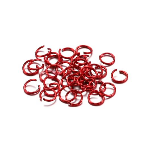 Wisafory 300 Stück Bunte Offene Biegeringe Ösen Binderinge Reparatur Ringe Schmuckherstellung Ringe Verbindungsringe Aluminium für DIY Halskette Ohrringe Armbänder Schmuckteile Rot 10mm von Wisafory