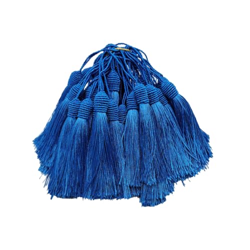 Wisafory 30pcs Quaste Seidige Floss Quasten Anhänger Handgemachte Weiche Quasten Deko Zubehör für Lesezeichen, Schmuckherstellung, Souvenir, Ohrring, DIY Handwerk 13cm Blau von Wisafory