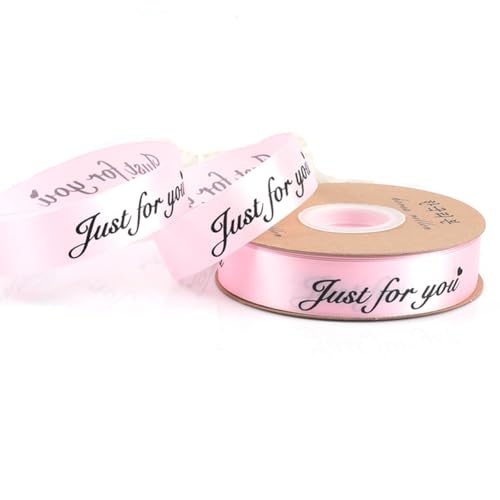 Wisafory 45M/Rollen Satinband Just for you Satin Geschenkband Schleifenband Dekoband Breite Stoffband Bastelband für Hochzeit Blumensträuße Geschenkverpackung Dekoration 25mm Rosa#1 von Wisafory