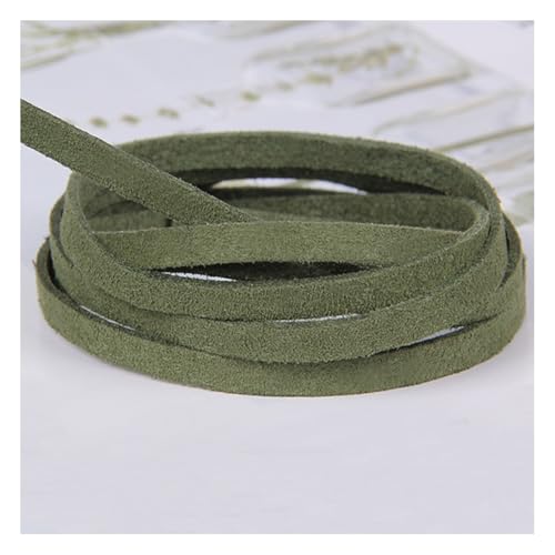 Wisafory 5 Stücke 1 M Lederband 5mm Breit Lederschnur Kunstleder Schnur Faux Wildleder Schnur Bunte für DIY Armband Halskette Schmuckherstellung Handwerk Kissendekoration Dunkelgrün von Wisafory