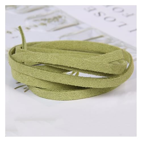 Wisafory 5 Stücke 1 M Lederband 5mm Breit Lederschnur Kunstleder Schnur Faux Wildleder Schnur Bunte für DIY Armband Halskette Schmuckherstellung Handwerk Kissendekoration Grasgrün von Wisafory