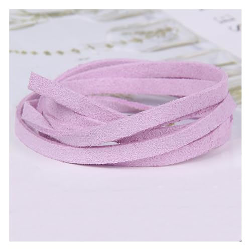 Wisafory 5 Stücke 1 M Lederband 5mm Breit Lederschnur Kunstleder Schnur Faux Wildleder Schnur Bunte für DIY Armband Halskette Schmuckherstellung Handwerk Kissendekoration Helles Violett von Wisafory