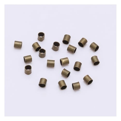 Wisafory 500 Stück Quetschperlen Quetschröhrchen Kupferrohr Crimp Perlen Abstandshalter Mini Lose Perlen Spacer Beads für DIY Ohrring Halskette Armband Schmuckherstellung Bronze 2.5mm von Wisafory