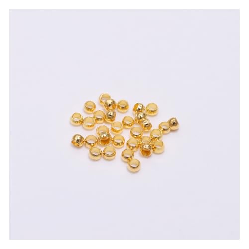 Wisafory 500 Stück Quetschperlen Tube Crimp Perlen Quetschröhrchen Rondelle Perlen Lose Perlen Spacer Beads Metallperlen für DIY Halsketten Armbänder Schmuckherstellung Gold 1.5mm von Wisafory