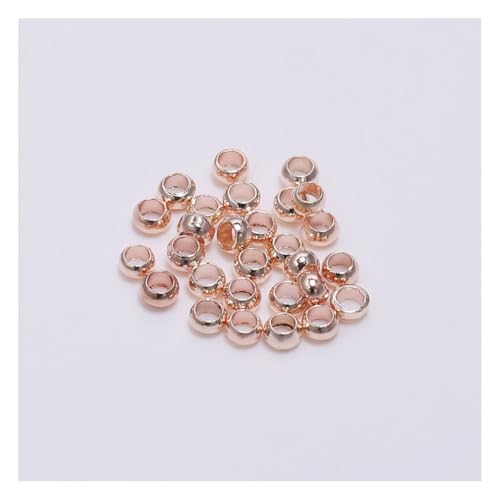 Wisafory 500 Stück Quetschperlen Tube Crimp Perlen Quetschröhrchen Rondelle Perlen Lose Perlen Spacer Beads Metallperlen für DIY Halsketten Armbänder Schmuckherstellung Roségold 2.5mm von Wisafory