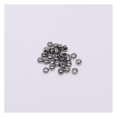 Wisafory 500 Stück Quetschperlen Tube Crimp Perlen Quetschröhrchen Rondelle Perlen Lose Perlen Spacer Beads Metallperlen für DIY Halsketten Armbänder Schmuckherstellung Rotguss 1.5mm von Wisafory